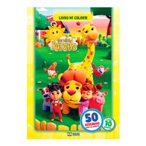 Livro de Colorir Infantil - Turminha Paraiso 50 Desenhos + 10 Adesivos Bicho Esperto