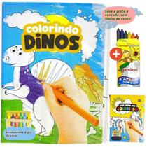 Livro de Colorir Lavável Com Giz De Cera Brinquedo Infantil