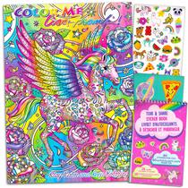 Livro de colorir Lisa Frank Relaxation Set com 50 adesivos para adultos Livro de colorir Lisa Frank Relaxation Set com 50 adesivos para adultos