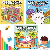 Livro De Colorir Pintar Cute Comfy And Cozy Cute Fluffy, Bobbie Goods, Criatividade, Relaxamento, Arte, Presente Perfeito