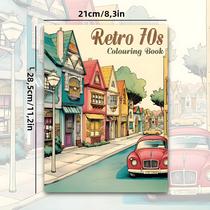 Livro De Colorir Retrô Para Adolescentes Com 30 Padrões, Papel Grosso De 100gsm, Presente De