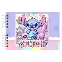 Livro de Colorir Stitch fofo infantil caderno de desenho para pintar 50 folhas Cor Lilás Livro de Colorir Stitch fofo infantil caderno de desenho para pintar 50 folhas Cor Lilás
