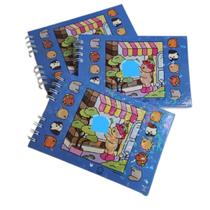 Livro De Colorir Ursinho Capa Dura Desenhos 50 Páginas A5 Pintar Canetinhas Caderno Cores Azul