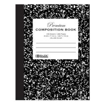 Livro de composição BAZIC Black Marble College Ruled 100 Sheets