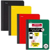 Livro de composição Five Star 4 Pack Wide Ruled 80 folhas
