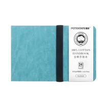 Livro de Desenho Aquarela Azul - 100% Algodão 300gsm - Bloco de Esboço em Impressão Fria