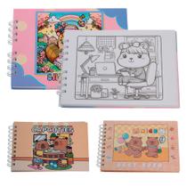 Livro De Desenho Colorir Animais Adulto Com Capa Dura