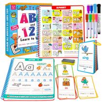 Livro de exercícios Hulupiggy Preschool Learning Number Letter Tracing