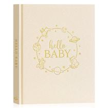 Livro de memórias para bebês Lanpn Hello Baby para menino e menina bege