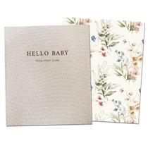 Livro de Memórias Peachly Fleur para Bebês Meninas - Com Envelope de Lembrança