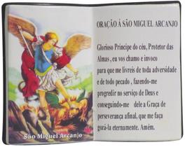 Livro de Oração Arcanjo Miguel Resina Porta Caneta 15cm Livro de Oração Arcanjo Miguel Resina Porta Caneta 15cm