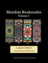 Livro de padrões de ponto cruz Mandala Bookmarks Vol. 1 Impressão grande