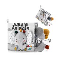 Livro De Pano Animais Da Selva Sensorial E Interativo Para Bebês