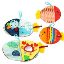 Livro de pano de peixe pequeno criativo desenho animado animais do mar bebê presente de educação infantil para brinquedos de carrinho de bebê interativo