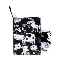 Livro De Pano Para Bebê, Preto E Branco, Brinquedo De Atividade Sensorial, Desenvolvimento Precoce,