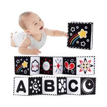 Livro De Pano Para Bebês Em Preto E Branco, Brinquedos Sensoriais Para 0-36 Meses, Berço
