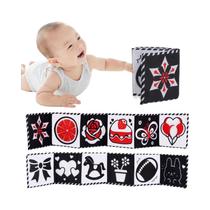 Livro De Pano Para Bebês Em Preto E Branco, Brinquedos Sensoriais Para 0-36 Meses, Berço