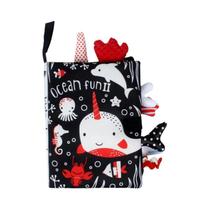 Livro de Pano Preto e Branco para Bebês (0-12 Meses) - Brinquedo Educacional