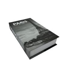 Livro de papelão decorativo cinza estampa 'Paris'