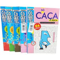 Livro de Passatempo Caça Palavras Nível Fácil Coquetel Kit 5 Volumes Ideal Para Iniciantes