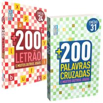Livro de Passatempos Coquetel +200 Letrão Palavras Cruzadas Nível Médio, 2 Volumes com 704 Páginas