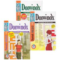 Livro De Passatempos Coquetel Coletânea Dominox Nível Médio Kit 3 Volumes Encadernados