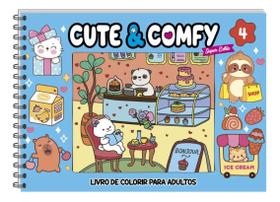Livro De Pintar Colorir Adulto Cute Comfy Azul Capa Dura Holográfica Bobbie Goodies Livro De Pintar Colorir Adulto Cute Comfy Azul Capa Dura Holográfica Bobbie Goodies