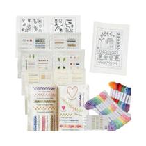 Livro De Pontos De Bordado Para Iniciantes 6 Páginas Guia De Pontos DIY Kit Criativo De Bordado E