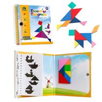 Livro de Quebra-Cabeça Magnético Tangram Coogam - Ideal para Viagem