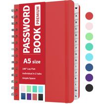 Livro de Senhas Forvencer - Password Manager com Diário de Bordo Vermelho