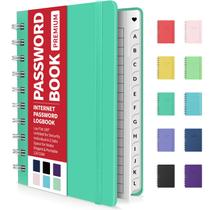 Livro de senhas Forvencer Password Manager Teal 10x14cm