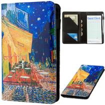 Livro de servidor BECEERE PU rosa com bolso com zíper