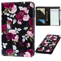 Livro de servidor BECEERE PU rosa com bolso com zíper