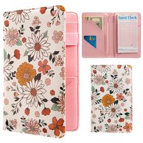 Livro de servidor BECEERE rosa com 2 bolsos com zíper branco floral Livro de servidor BECEERE rosa com 2 bolsos com zíper branco floral