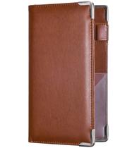 Livro de servidor HerriaT Waitress Waiter com bolso com zíper em couro PU