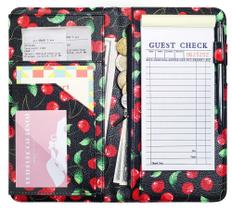 Livro de servidor Mymanz Cherry 12 cm x 23 cm com bolso com zíper Livro de servidor Mymanz Cherry 12 cm x 23 cm com bolso com zíper