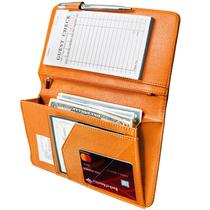 Livro de servidor Mymazn for Waitress Premium PU Leather Orange
