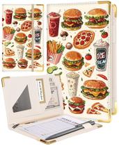 Livro de servidor Slohif para garçonete em material vegano com bolso com zíper