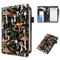 Livro de servidor WAVEYU para garçonete com zíper e bolso em couro