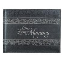 Livro de visitas Christian Art Gifts in Loving Memory Grey Leather