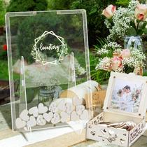 Livro de visitas de casamento Alternative AerWo com 100 corações de madeira