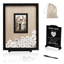 Livro de visitas de casamento Alternative HYMENEX com corações de madeira