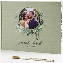 Livro de visitas de casamento molekaus Polaroid 100 páginas verde claro Livro de visitas de casamento molekaus Polaroid 100 páginas verde claro