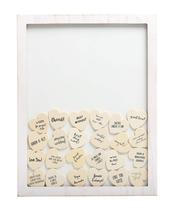 Livro de visitas de casamento Token Frame Kate & Milo com 50 fichas de coração Livro de visitas de casamento Token Frame Kate & Milo com 50 fichas de coração