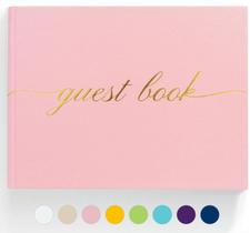 Livro de visitas de casamento ZICPERY Elegant Hardcover rosa 7,2x9,2 in