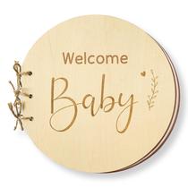 Livro de visitas de madeira para chá de bebê STOFINITY Welcome Baby