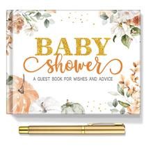 Livro de visitas do chá de bebê Fuyoooo Little Pumpkin com caneta e foto