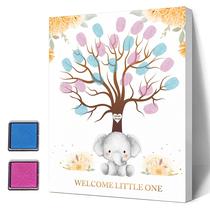 Livro de visitas do chá de bebê Misaidou Gender Reveal Fingerprint