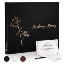 Livro de visitas funerário Revery Memorial Service com caneta e cartões