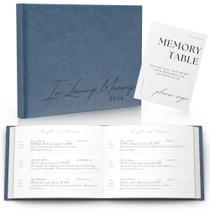 Livro de Visitas para Funeral Paige McRae 2026 Couro Azul Livro de Visitas para Funeral Paige McRae 2026 Couro Azul